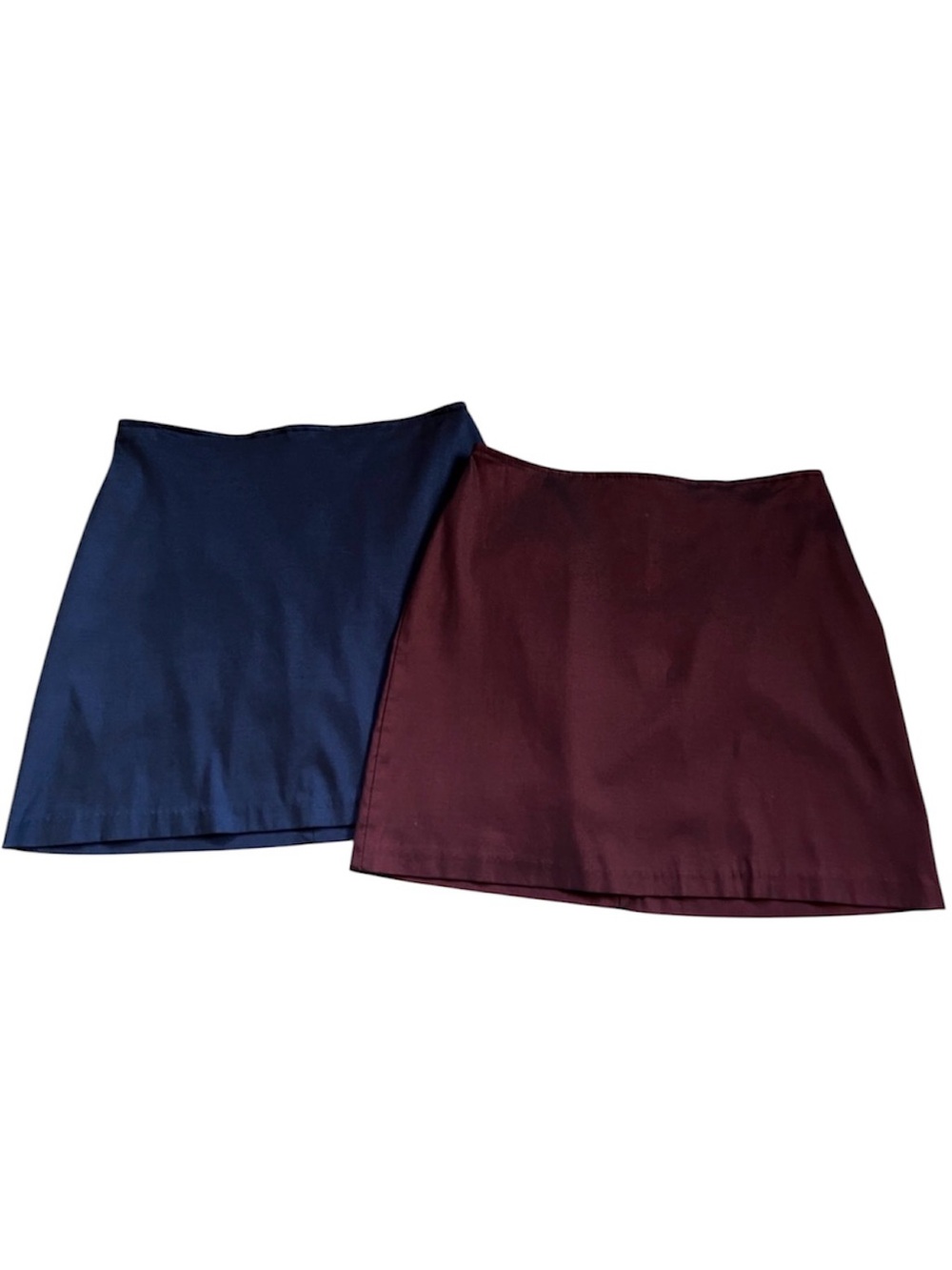 Vintage Mini Skirt Bundle Burgundy Navy High Waist Zip Back Minimal Y2K